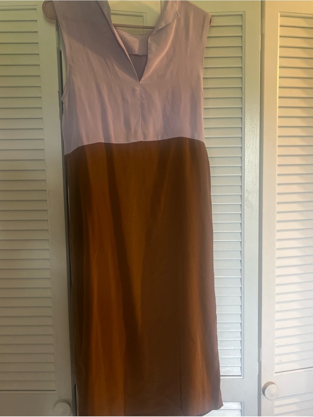 Lavender, Yellow & Brown Colorblock Midi Dress CARLEEN vintage - Picture 5 of 5